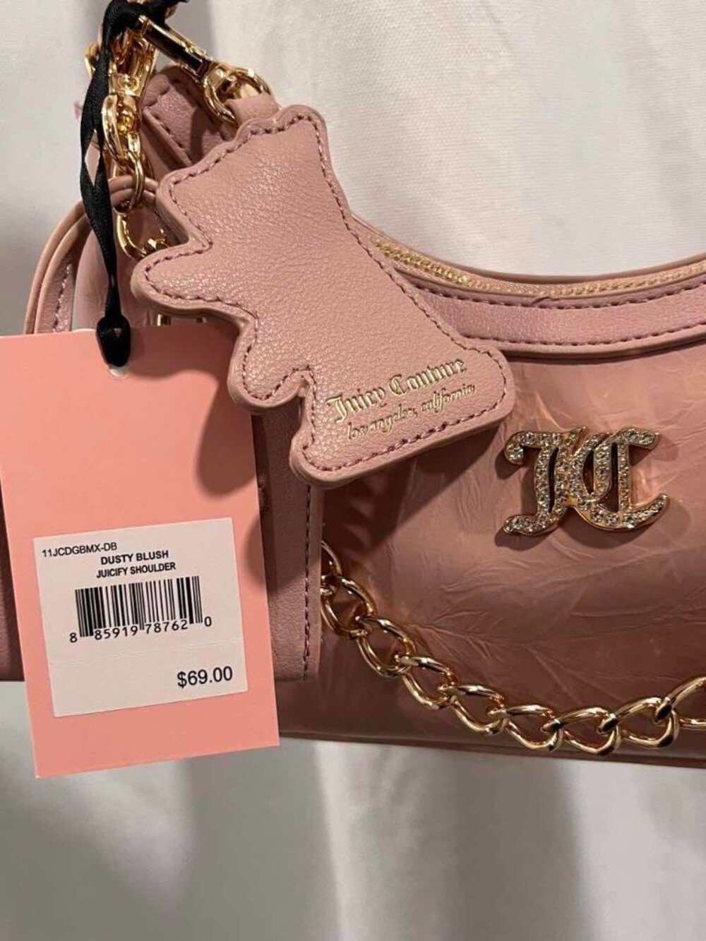 juicy couture “juicify” shoulder bag in dusty blush pink y2k NWT city bag - Picture 5 of 7